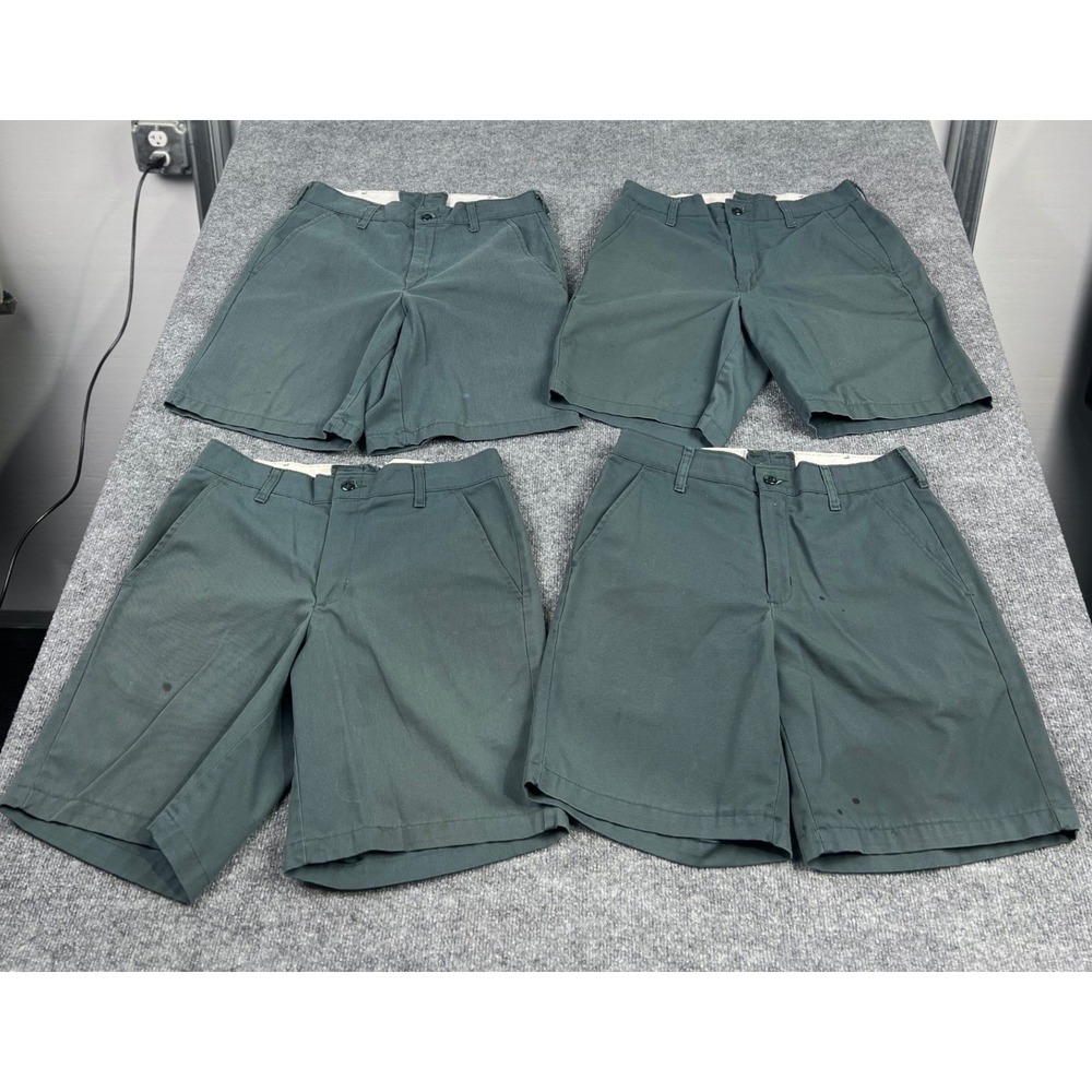 Red Kap Mens Work Shorts Spruce Green Twill Industrial Utility Lot of 4 Size 30
